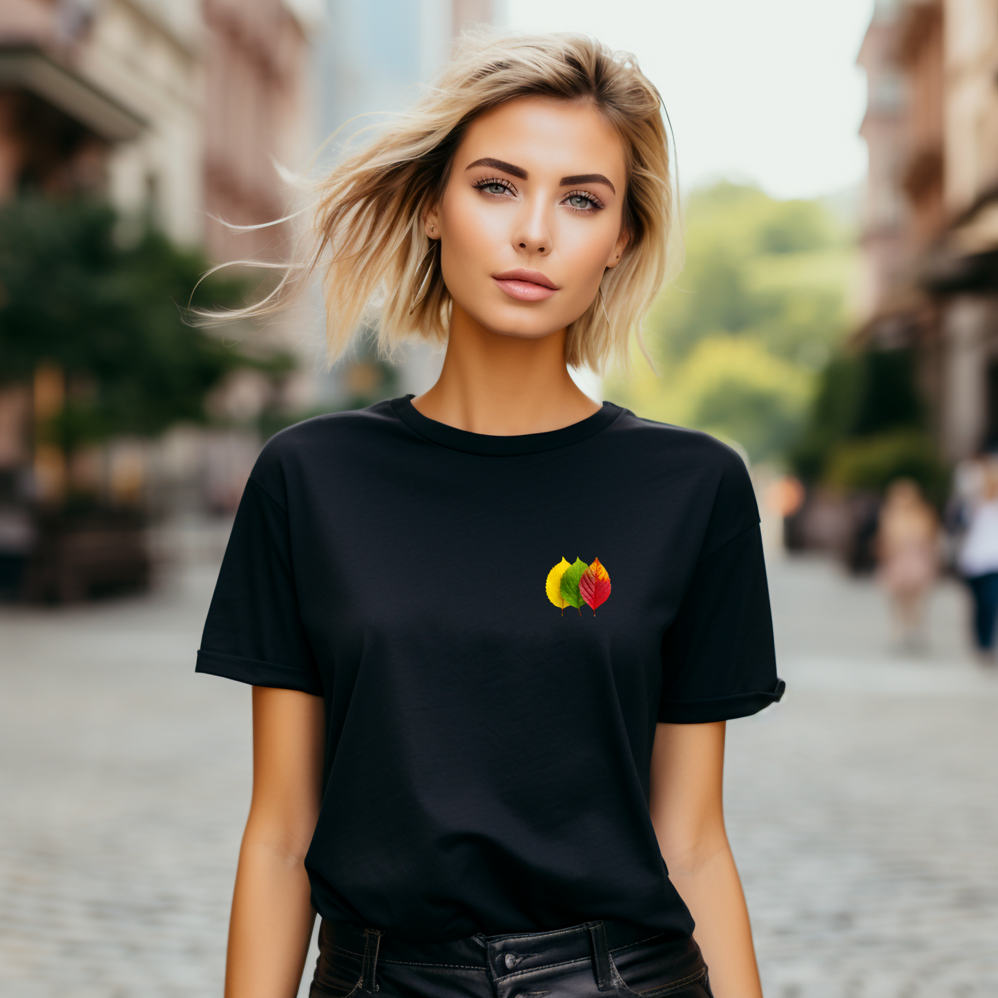 Moteriški marškinėliai Lietuvos lapeliai modelis6