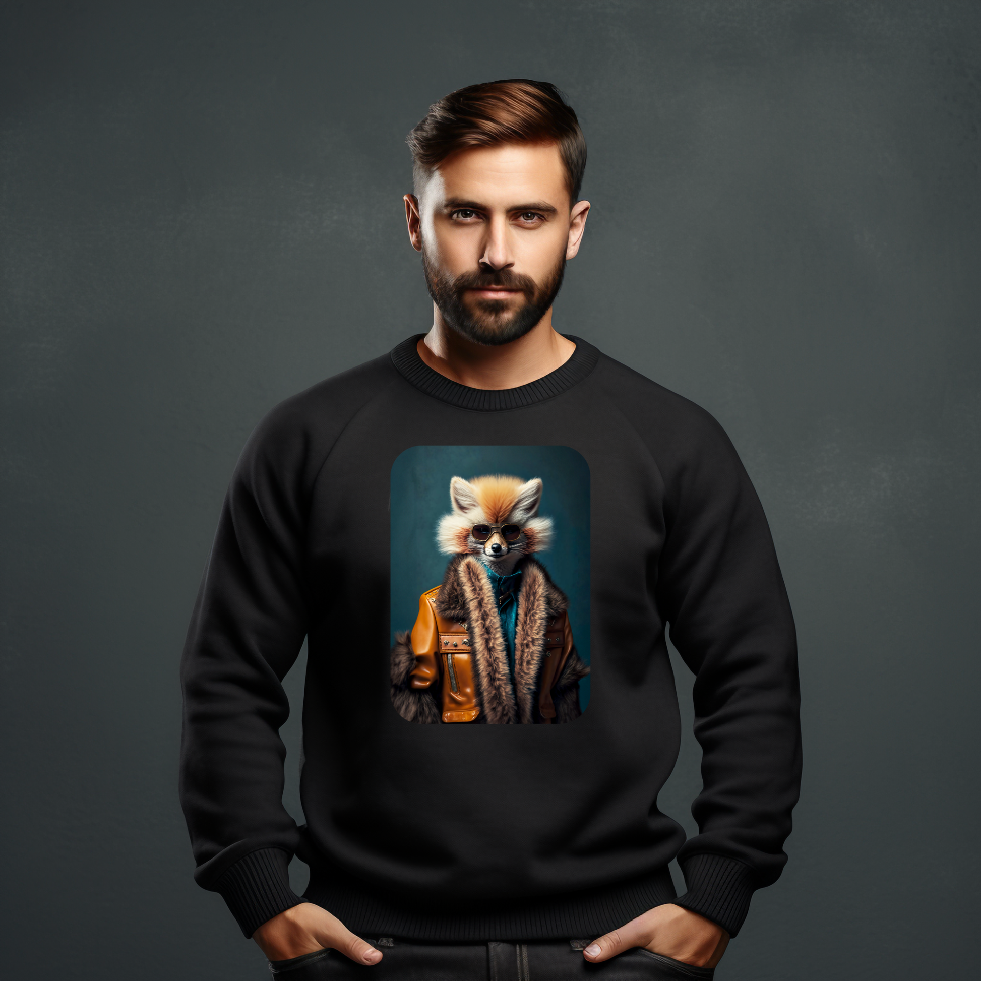 "Ermine in Style" vyriškos džemperis su stilinga ir nuotaikinga iliustracija. Puiki dovana draugei ar praktikos dovanos moterims iš Designedbyme.lt. Visi produktai, Vyriški džemperiai