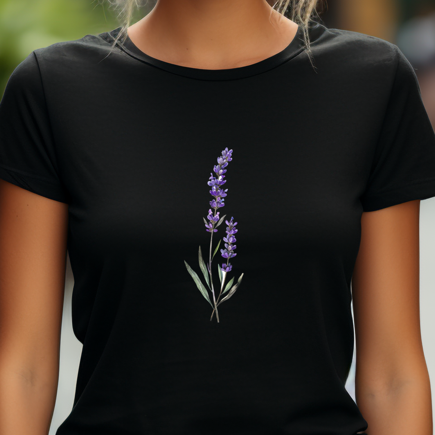 Moteriški marškinėliai “Levanda” (Balta/Juoda)