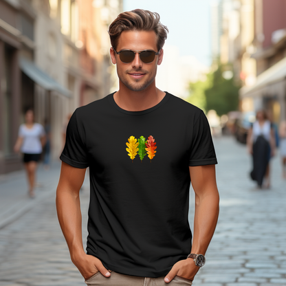 Men’s T-shirt “Lietuvos lapai” (White/Black)