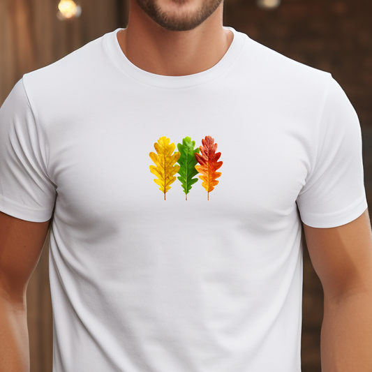 Men’s T-shirt “Lietuvos lapai” (White/Black)