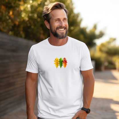 Men’s T-shirt “Lietuvos lapai” (White/Black)