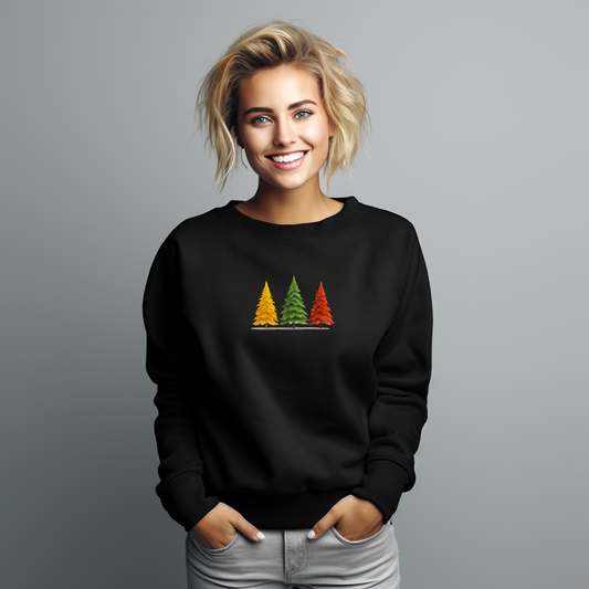 Juodas džemperis su trijų spalvų eglutėmis iš Naujausia džemperių kolekcija ir IŠPARDAVIMAS / SALE - 65%