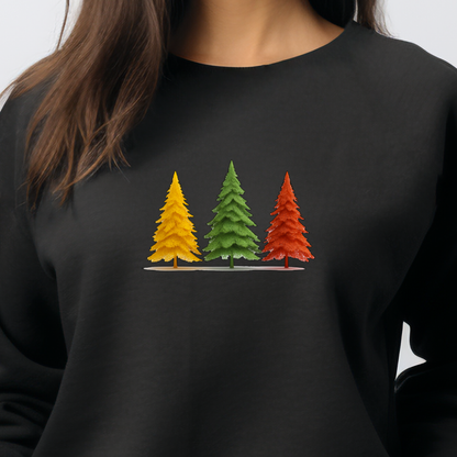 Juodas džemperis su trijų spalvų stilizuotais medžiais iš Naujausia džemperių kolekcija ir IŠPARDAVIMAS / SALE - 65%