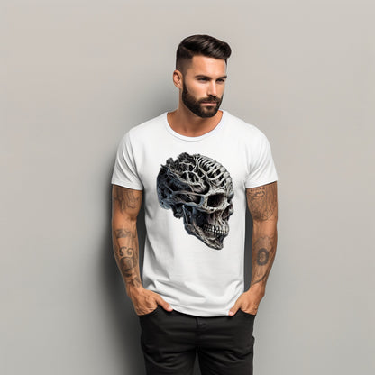 Vyriški marškinėliai "Ancient Skull" su senovine kaukole, įkvėpta istorijos ir paslapties. Aukštos kokybės, patogūs ir ilgaamžiai marškinėliai, puikiai tinkantys kasdieniam dėvėjimui ir ypatingiems renginiams. Designedbyme.lt dizainas, užrašai ant marškinėlių, Vyriški marškinėliai,Visi produktai