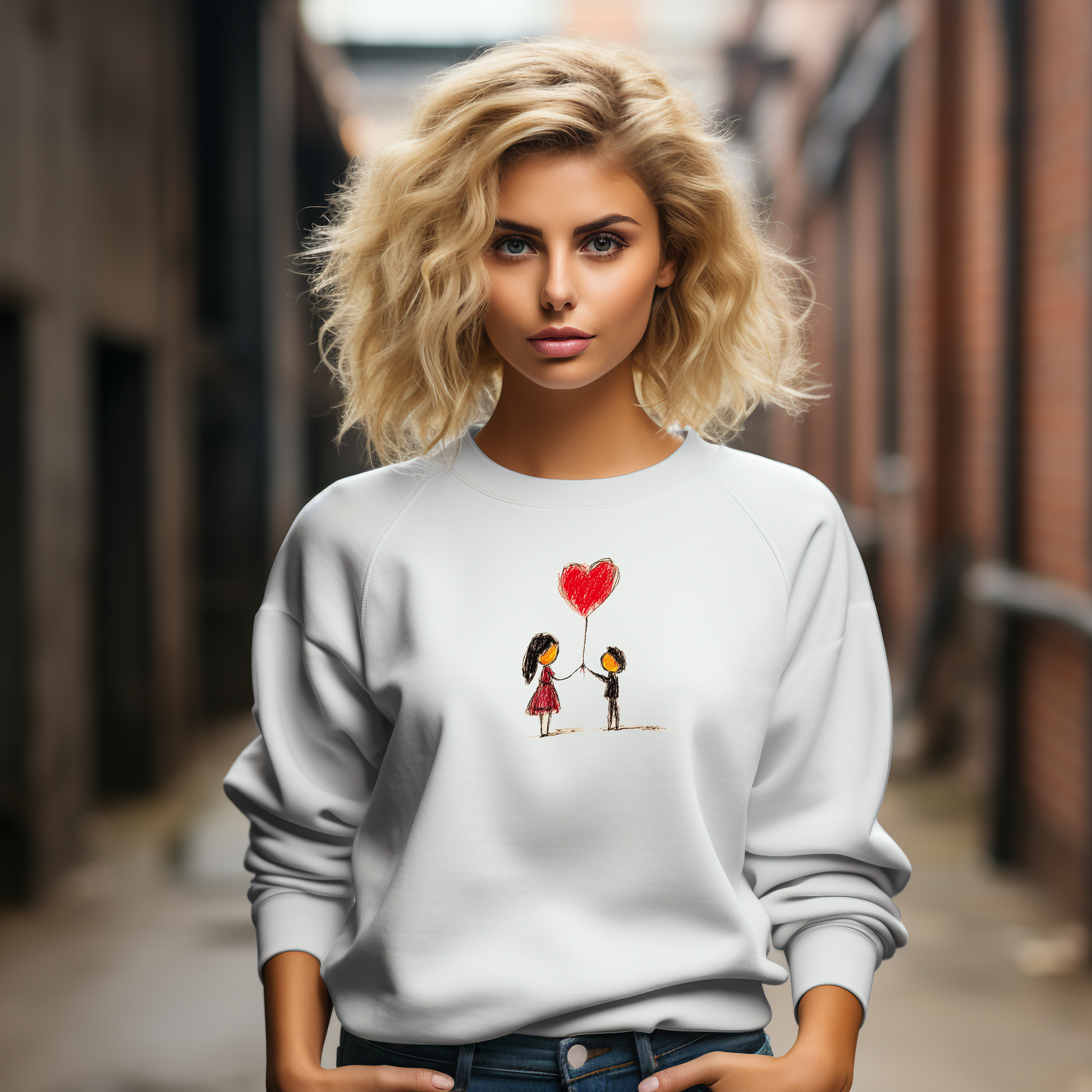 Moteriškas džemperis I Love You Balta modelis 3