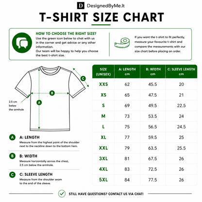 Size chart – DesignedByMe.lt